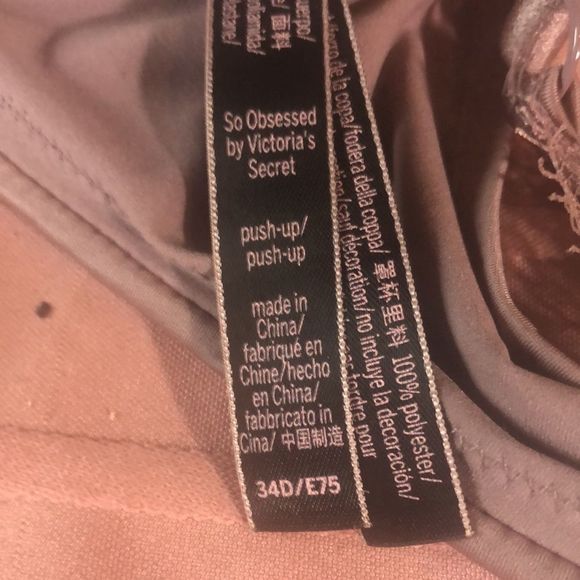 Victoria Secret “So Obsessed “ 34 D push up mauve lacey razor back faux laced - Picture 12 of 13
